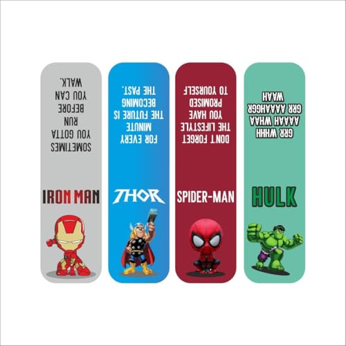 Image of Zesta Magnetic Bookmark | Aesthetic Book Mark for Reading | Cute Anime Bookmarks for Kids, Students | Book Accessories for Novels, Gifts for Readers (Superhero A, Medium (9X2.5 Cms))