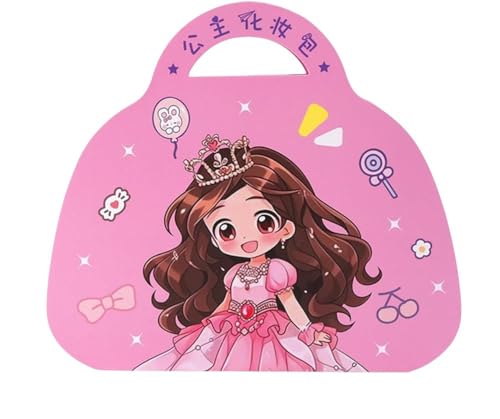 Kit Infantil Maleta de Maquiagem Princesa, 6 Cores, Pincéis e Acessórios Decorativos, Rosa