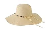 Coconut Creek Women's Adjustable Floppy Brim Hat for Beach Gardening Outdoors (Big Brim Shell Tan)