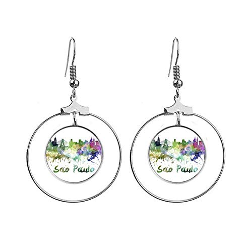 Créoles Sao Paulo cadeau idéal voyage Brésil motif aquarelle unique