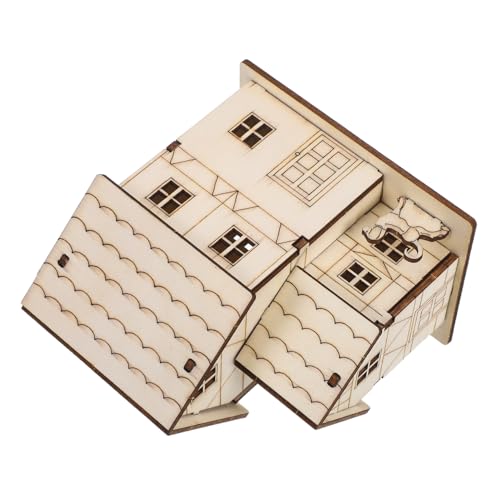 DOITOOL Kit de Construcción DIY Casa de Madera Miniatura con LED de Cabaña Rústica para Adultos y Puzzle de Madera Natural para Decoración y Manualidades
