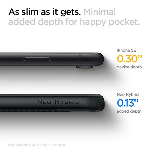 Spigen Neo Hybrid Herringbone Cover Compatible with iPhone SE 2020 Compatible with iPhone 8 Compatible with iPhone 7 - Metal Slate