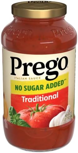 Prego Traditional No Sugar Added Pasta Sauce, 23.5 oz Jar