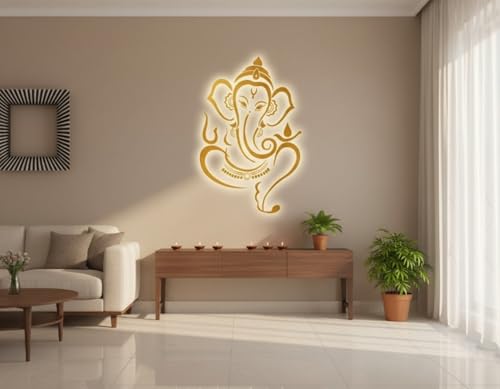 Image of Kayra Decor Stencil for Wall Painting - Ganesh Ji Pack of 1, 24 inch x 40 inch - (KDS36032)