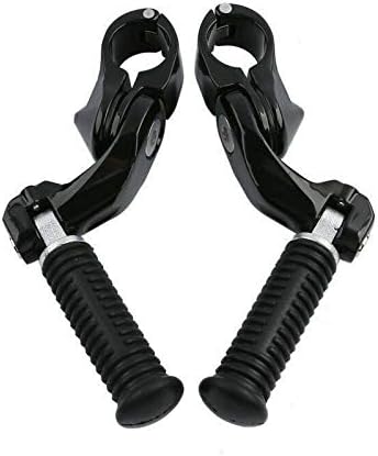 Green-L Universal Motorcycle 1 1/4" Highway Pegs Footpegs with Short Angled Clamp Mount Fit for Harley Touring Road King Street Glide Electra Glide Sportster Softail Dyna 32mm Crash Bar