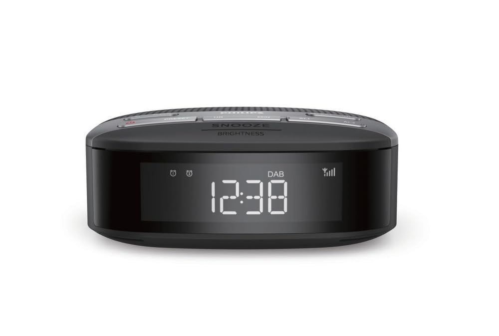 Philips Radiodespertador Dab+ R3505/12 (Alarma Dual, Temporizador, Diseño Compacto, Radio Digital Dab+/FM, Sincronización Automática de la Hora, Batería de Reserva)