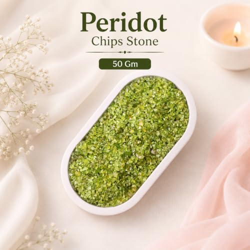 Image of Peridot Crystal Chips (50 Gm) | Natural Healing Crystals for Emotional Balance & Abundance | Crystal Stones for Reiki, Meditation & Vastu | Ideal for DIY Jewellery Making & Home Decoration