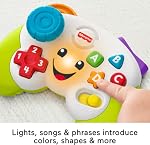 Fisher-Price Laugh & Apprendre le bébé & Jeu de jouets pour tout-petits & Apprendre le contrôleur Pretend jeu vidéo avec la musique & Lumières pour les âges 6+ Mois Version multilingue