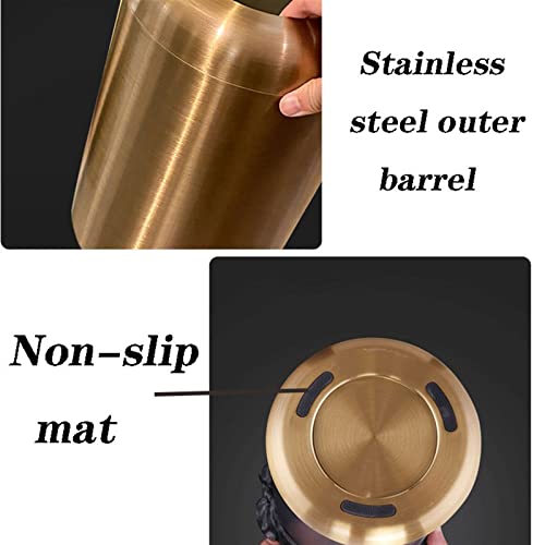 Garbage Can 10L Large-Capacity Stainless Steel Trash Can Household Living Room Double-Layer Uncovered Garbage Can Bedroom Kitchen Commercial Trash Can Suitable For Kitchen And Bedroom ( Color : 1 ) #TOP2