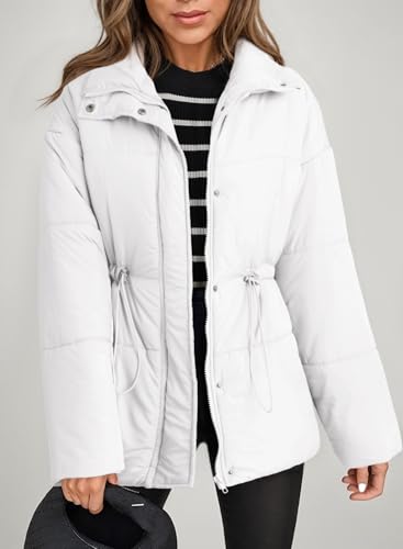 Dokotoo Cozy White Winter Coat: Comfy Mid-Length Insulated Puffer for Chill Days - Image 3
