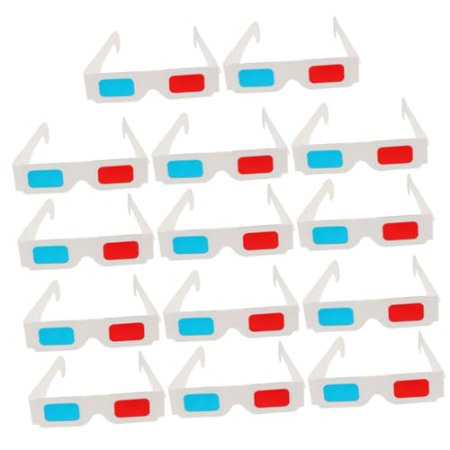 Vaguelly 60pièces Lunettes Papier Anaglyphes Pour Films Domicile Usage Lot De Jetables Compatible Visualisation Rouge Bleu