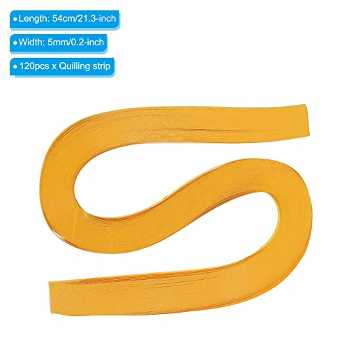 PATIKIL Quilling Strips Paper 120pcs 3/16"(5mm) 54cm Origami Paper Quilling Strip for Art DIY Hand Craft Christmas Gold - Image 2