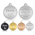 Personalised Dog Tags for Pets Engraved UK Cat Dog Name Tag Identify Tag for Pet Doggy Kitten Kitty Puppy Deep Engraved Scratch Resistant ID Tag Choice of Sizes & Colours & Shapes (Silver Round)