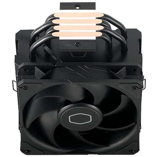 Cooler Master Hyper 212 Black Refroidisseur CPU Ventirad - Finition Aluminium, 4 Caloducs Compacts à Contact Direct Continu, Ventilateur SickleFlow 120 Edge, Brackets LGA1700 & AM5 - Noir