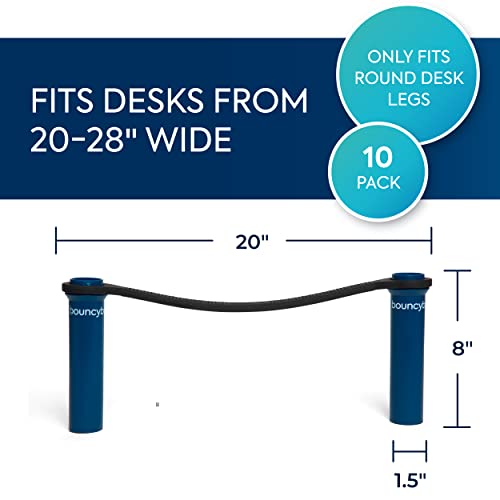 Image of Bouncyband Original Bouncy Bands for Student Desks -Desk Bands for 20 inch to 28 inch Wide Desk Legs with 1.5 inch Diameter Support Pipes - Silent Sensory Tool Increases Focus & Relieves Stress