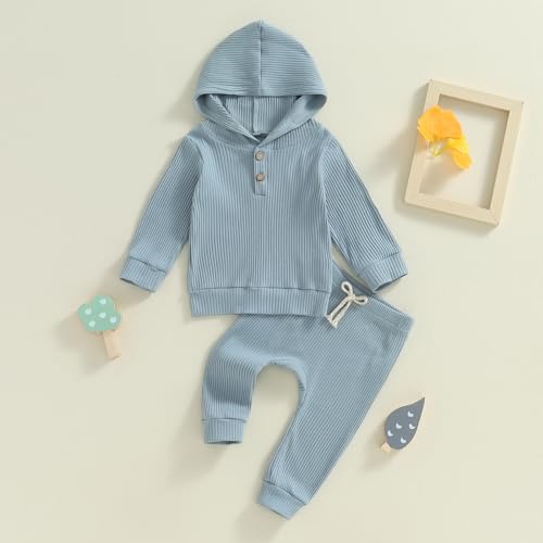 fhutpw Baby Girl Boy Clothes Long Sleeve Knitted Cotton Hoodie & Pants Sets Infant 3 6 12 18 Months Fall Winter Outfits2