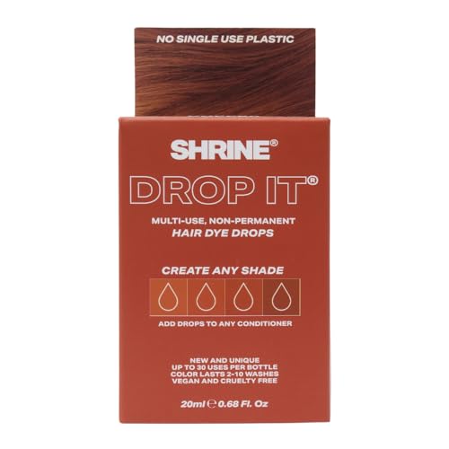 Shrine Drop It COPPER Hair Dye Drops | Semi-Permanent Vegan Customisable Hair Colour | Mix with Conditioner | Vegan & Cruelty-Free | Temporary Hair Dye | 20ml