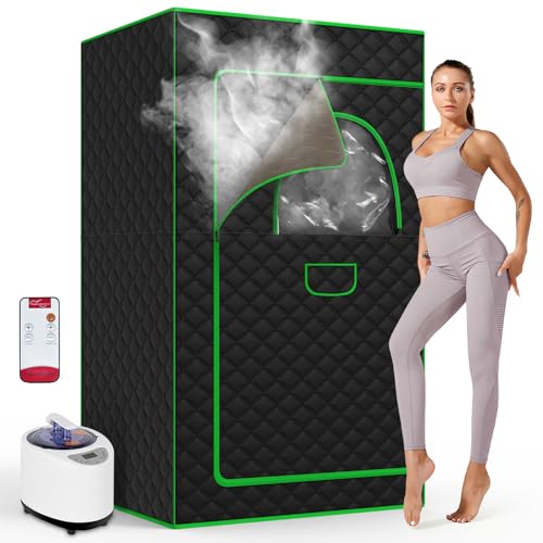 Poolergetic Portable Saunas Tent Full Size Steam Sauna for Home Relaxation, Large Size Sauna with 2.6l Steam Machine, Remote Control