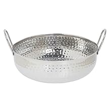 HUBERT وعاء خدمة من الفولاذ المقاوم للصدأ مطروق مع مقابض - 7 "Dia x 1 1/2" H