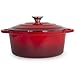 Chef Quality Cast Iron Dutch Oven - 5 QT Enamel Dutch Oven Pot (Red)