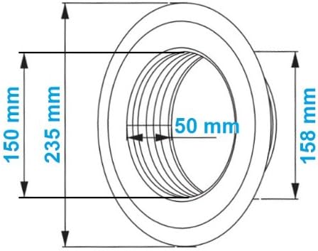 Miniatura 2 de Collar de tubo de 6 pulgadas con acabado de conducto de roseta de conducto de metal para válvula de techobrida de ventilación, extremo de tubo de