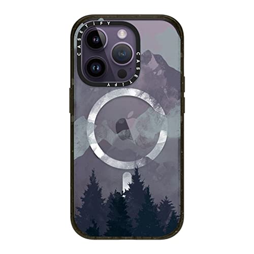 Coque iPhone 14 Pro CASETiFY antichoc Winter Tale transparente au contour noir