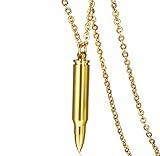 XUANPAI Punk Stainless Steel Bullet Urn Necklace Keepsake Memorial Ashes Urn Necklaces for Men Women …