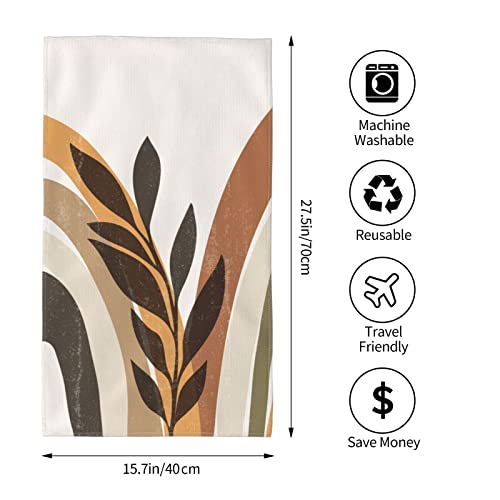 Varun Cute Boho Leaves Long Hand Towels Abstract Colorful Background Wild Plant Art Design Ultra Soft Towel Absorbent Luxury Towels For Bathroom Hotel Gym And Spa 27.5X15.7In #TOP2
