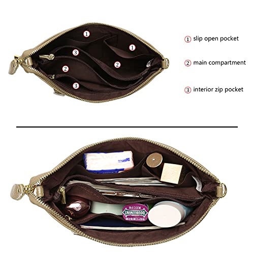Image of Uromee Wristlet Wallet Clutch Purses for Women Genuine Leather Crossbody Bag Handbag with Detachable Shoulder Chain