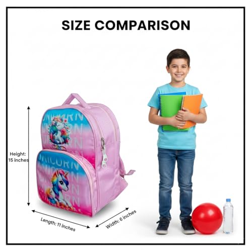 Image of Stylbase 15 Inch 3D Cartoon School Bag for Boys & Girls | Waterproof Lightweight Polyester Kids Backpack with Bottle Pocket | Ideal School Bags for Kids Nursery, LKGClass (3-5 Years)