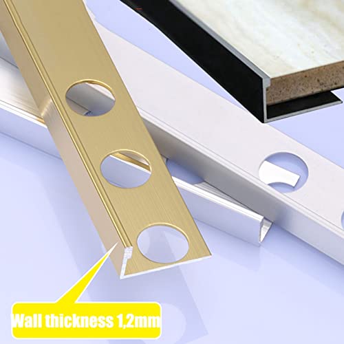 Perfil de transición metálico de 140 cm para suelo de madera a azulejo plata 7