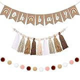 Boho Tassel Garland Oh Baby Boho Rainbow Burlap Banner and Boho Pom Pom Garlands Balls Garlands Birt