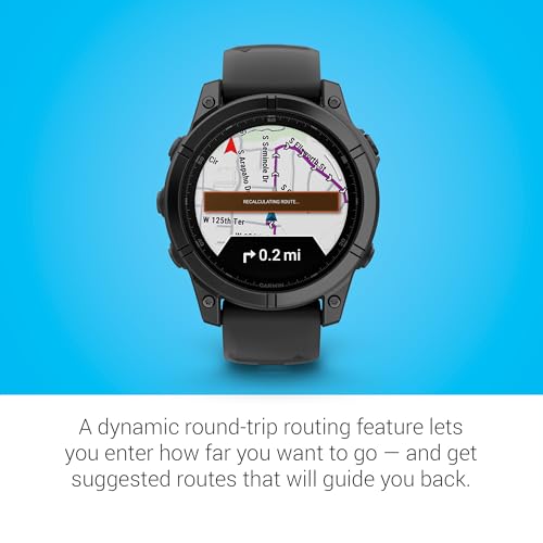 Image of Garmin fēnix E - 47 mm, AMOLED, Premium Multisport GPS Smartwatch, Long-Lasting Battery Life, Slate Gray Steel with Black Band