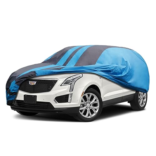 Image of Kaugung Car Cover Waterproof Custom Fit Cadillac XT5 (2016-2023), Full Exterior Cover for Automobiles Lightweight Resistant Outdoor Sun UV Rain Dust Snow Wind Protection, Blue