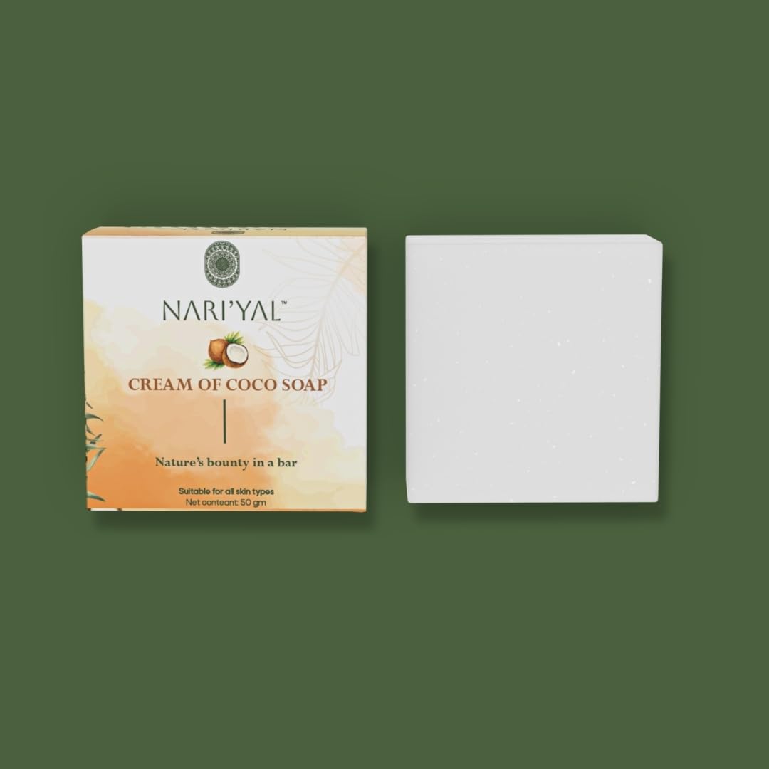 Nariyal Cream of Coco Soap 50g | Tan Removal | Coconut, Castor, Argan & Almond Oil | Deep Cleansing & Anti-Bacterial | Rich Lather | All Skin Types | Pack of 1-image-22