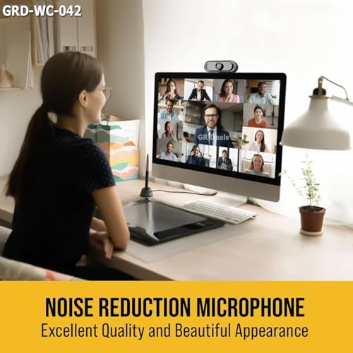 Image of 720P HD Webcam for PC Desktop & Laptop with Built-in Noise Isolating Microphone 720 HD Webcam with Built-in Microphone USB Connectivity (Black)