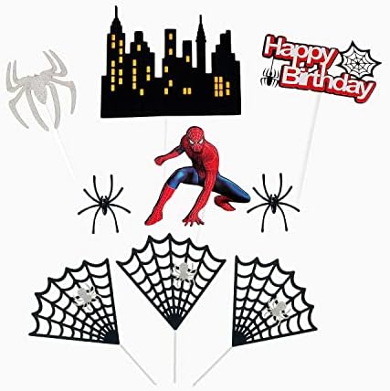 Spiderman Birthday Cake Topper, spiderman cake decorations, Kids Superhero Themed Party Decorations