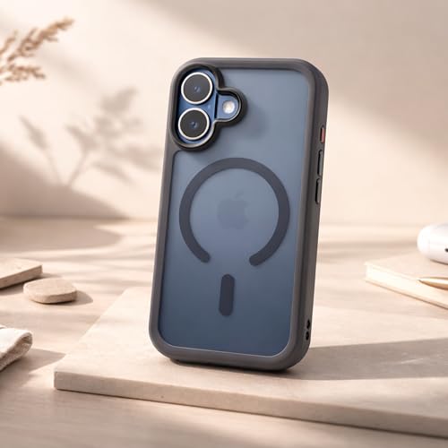 Image of TEKNE Hybrid Frost Matte Polycarbonate Case for iPhone 17 | MagSafe Compatible | 6ft Drop Protection | Anti-Fingerprint | Shockproof Corners | Ultra Slim Back Cover (Black)
