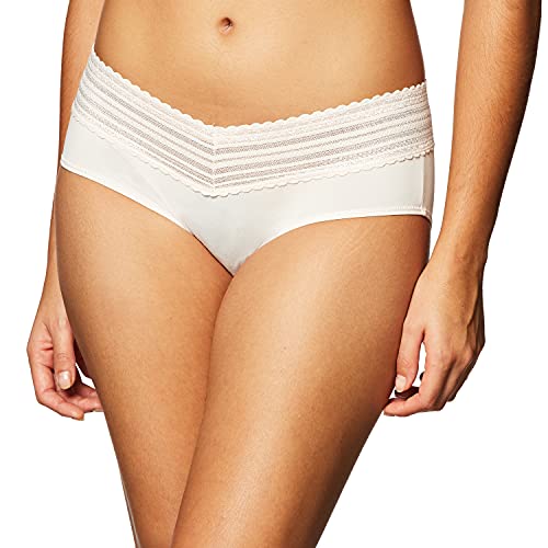 Warner's Women's No Pinching No Problems Dig-Free Comfort Waist with Lace Microfiber Hipster 5609J, Rosewater, Medium