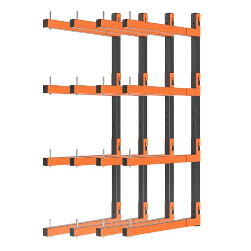 Olgsibb Lumber Storage Rack Wall Mount, Metal 8-Level Wood Storage Rack