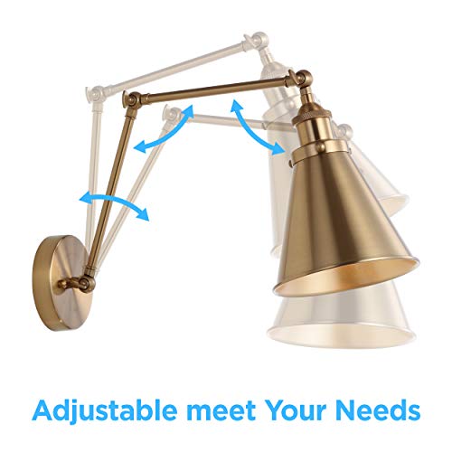Jonathan Y JYL7461A Rover 7 Inch Farmhouse Industrial Adjustable Arm Metal Led Wall Sconce Rustic Bohemian 2700K Led 4W Bulb thumb #5