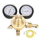 HeeHoo High-Pressure Nitrogen Regulator and Hose Kit, Brass Body with Dual Gauge, Built-in Safety Valve, CGA 580 Inlet, 1/4