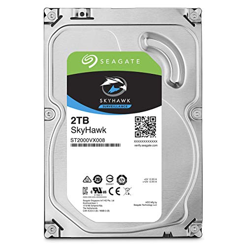 Seagate Skyhawk 2TB Internal Hard Drive, 3.5 Inch SATA 6Gb/s HDD for DVR & NVR Surveillance Systems, 24/7 Recording, Model ST2000VX007 (M. Refurbished)