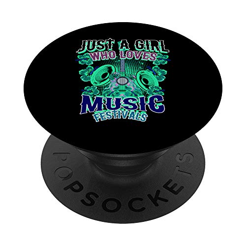 Regalo divertido de Just A Girl Who Loves Music Festivals para mujeres PopSockets PopGrip Intercambiable