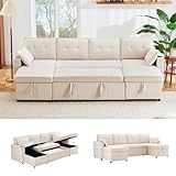 Bladez Sofá cama en forma de L con almacenamiento, 4 plazas)
