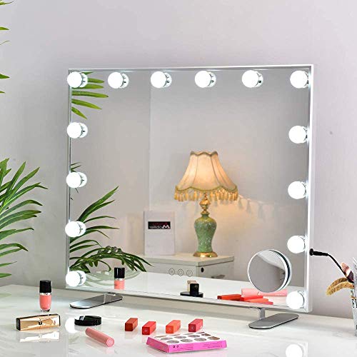 Hansong Large Vanity Makeup Mirror with Lights,Hollywood Lighted Mirror