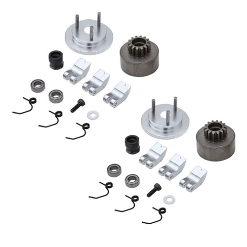 2X Rc Clutch Bell 14T Gear Bearing Clutch Shoes Springs Cone&Engine Nut Flywheel Assembly For Hpi Hsp Traxs - (Color: Light Yellow) #TOP1