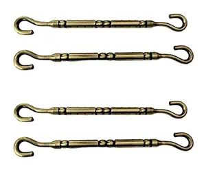 nooks Stainless Steel saliya Curtain Hook Hanging Accessories Set in PVD Coating Brass Finishing for Swings and jhula for Home Indoor Outdoor and Gardens (Pack of 4)