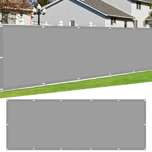 Coupe-vent voile solaire rectangulaire 450x650 oeillets gris clair - 2