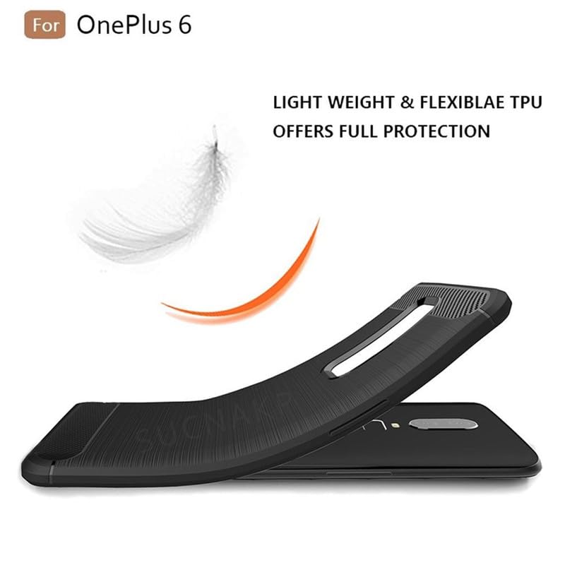 Image of Hybrid Carbon Fiber Back Case for OnePlus 6 (Black)